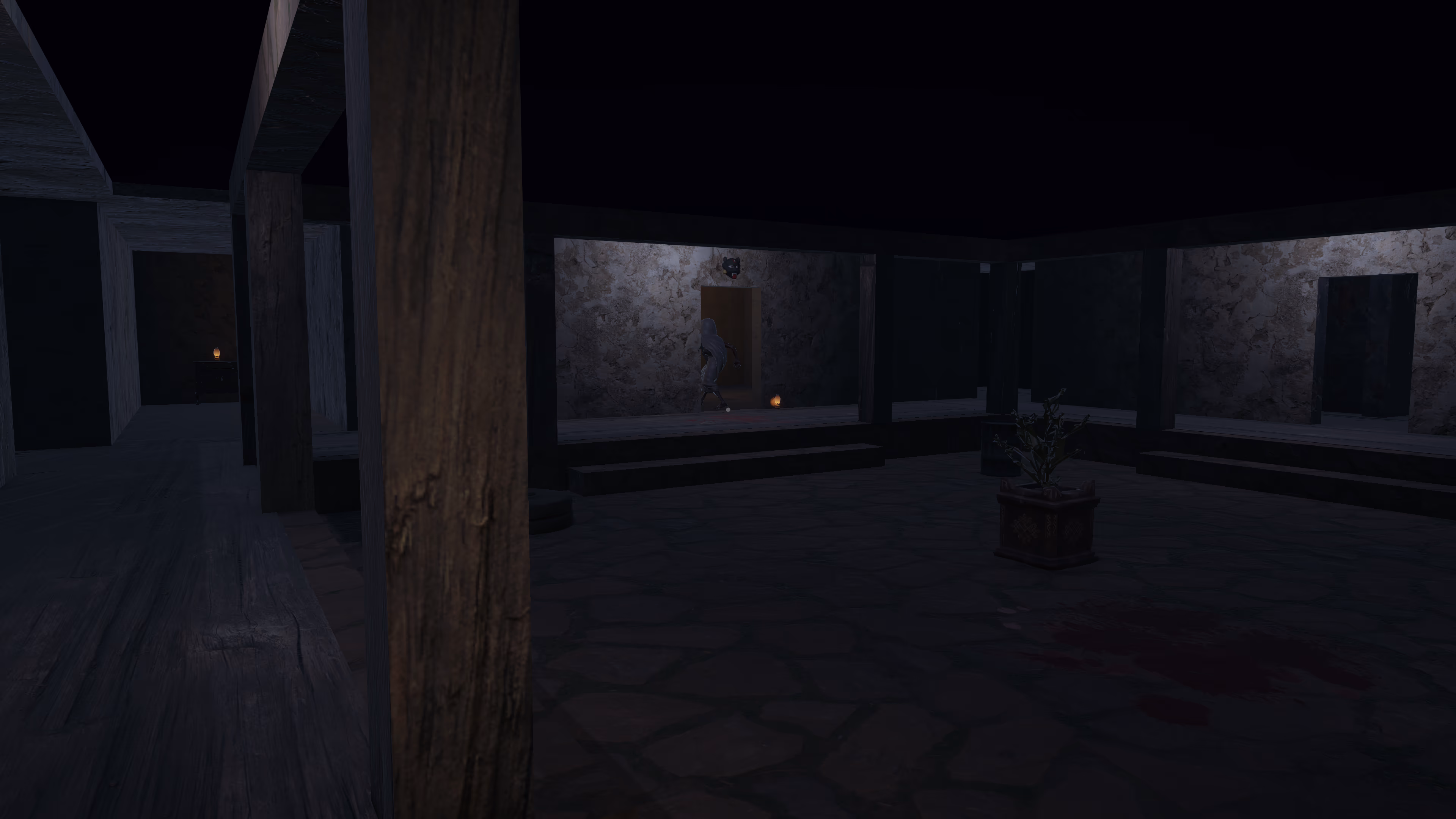 The courtyard at night